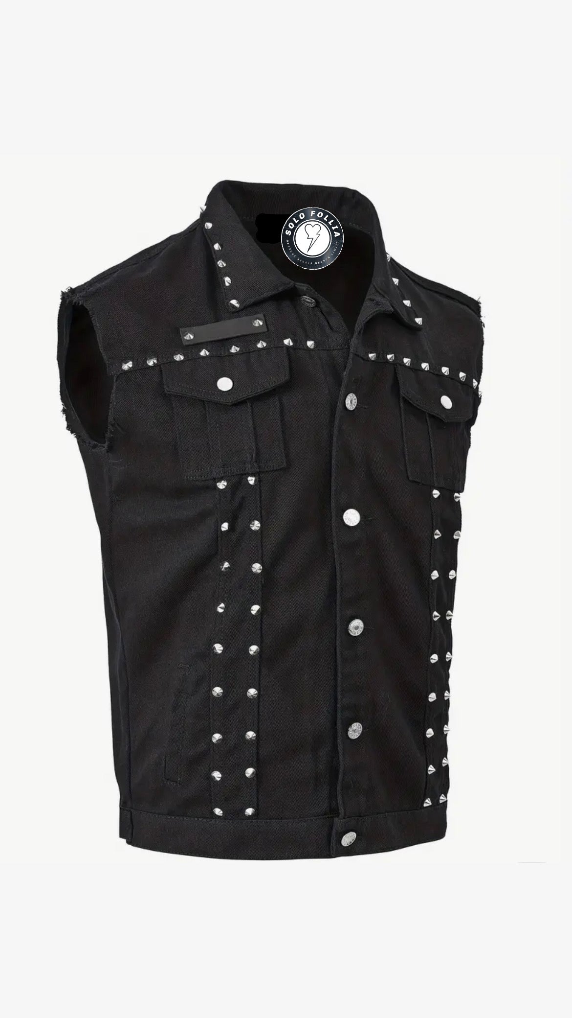 A1) Smanicato in jeans nero